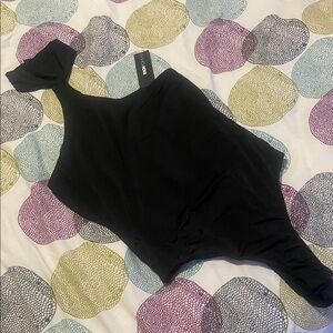 Alexis Halter Bodysuit in Black